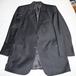 Jos. A. Bank Signature Gold Charcoal Gray Pinstripe Suit 43L 38x29 Pants
